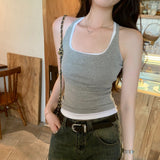 Unique And Beautiful Self-Looking U-Necked Word Vest T-Shirt Women Wear 2026 New Thai Beauty Small Sling