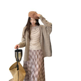 Light People Know To Wear A Soft-Sleeved Sweater Jacket Long-Sleeved Knitted Cardigan Women's Autumn 2025 New Lazy Wind Top