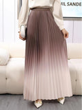 Advanced Color Gradient Dress Dress Woman 2025 Early Spring New Long Dress High Waist Lengthened Version Of The 100-Folded Skirt