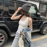 2025 New Hottie Hanging Neck Movement Sleeveless Small Vest Women Spring And Summer Wear Inside And Bottom Slings