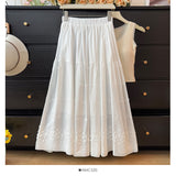 French Heavy Industry Embroidered Three-Dimensional Flower Half-Dress Girl Spring 2025 High-End Temperament Folding Large Umbrella Skirt Tide
