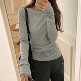 Thin Pure Hottie Long-Sleeved T-Shirt Girl Early Autumn 2025 New Ice Silk Breathable Shirt Repair Body