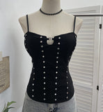 ïÎÀ± Tie Red Sling Vest With Chest Cushion Hollow Hook Buckle Rivet Back Through The Rope Tie 6270