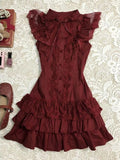 Lace Lace Spliced Bow Sleeveless Dress Women's Summer 2026 New Waist Thin Cake Short Skirt