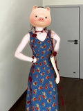 Vintage French V-Necked Floral Dress Women's Summer 2025 New Seaside Vacation Sleeveless Vest Long Dress