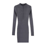 Thai Long-Sleeved Bottom Dress Women In The Spring And Autumn And Winter New Sexy Hottie Small Body Zipper Bag Skirt
