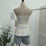 Real Shoot Hottie Tset Lady Summer Lace Lace T-Shirt With Bra Strap Short Vest Strap 8828