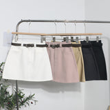 Real Shooting Kin Color High-Rise Thin Bag Hip Skirt 2025 New Hundred With Belt A Short Skirt 9997