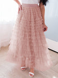 2025 Summer Explosion Fashion Mesh Cake Half-Dressed Dress Woman
