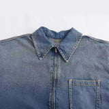 2025 Spring And Summer New Women's Simple Fashion Wind Wind Collar Loose Denim Dress
