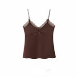 Sexy Lace Splicing Sexy Sling Vest Woman Autumn Hottie Style Slimming Inside A Short Top