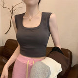 Summer New Generous Tie Sling Vest Commuting Slim Thin Open Umbilled Collar Collar Sexy Blouse Woman