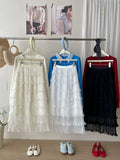 French Sweet Mesh Lace Splicing Layer Cake Half-Dress Girl Spring And Summer Shicrist Gentle Super Fairy A Word Dress