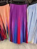 2025 New Women's Color Metallic Metallic Luster 100-Folded Dress Long Organ Skirt Half-Dress Skirt
