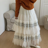 The Lace Net Dress In The Long Commuting Skirt High Waist Thin And Fluffy Skirt A Skirt