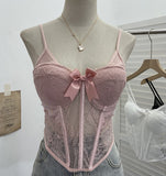 Real Shoot Spice Girls With Chest Pads Fish Bone Lace Sexy Sling Vest Short Boobs On The Back Of The Dress Woman 1127