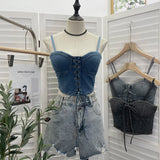 Real Beat With Chest Pad Adjustable Strap With Denim Vest Strap Strap Slings Bras