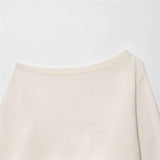 Autumn 2025 New Solid Color Loose Set Female Design Temperament Fashion Out-Shoulder Knitwear Shirt