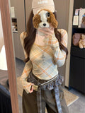 Hottie Thromy U-Neck Long-Sleeved T-Shirt Girl In The Spring Do Not Go To The Waist-Repair Bottom Shirt With A Short Blouse