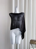 Design Sense Irregular Cloak Shawl Sunscreen Women Spring And Summer Loose Lazy Thin Ice Silk Knitted Shirt Top