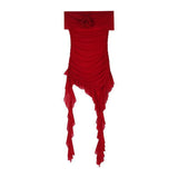 2025 New Pure Desire To Pry People Lotus Leaves Side Splicing Dress Niche Folds Thin Hottie Short Dress Summer