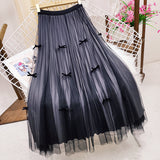 Dress Gentle Fairy Design Feeling Bow Net Autumn Winter Display Thin Waist Half Body Skirt 0883