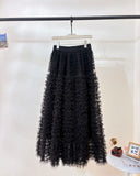 Sweet Heavy Industry Network Saupong Cake Skirt Apricot-Color Lotus Side Layer Feeling Half-Body Skirt Autumn And Winter Horny Fairy Dress