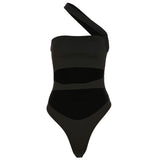 Spice Girls Squee Slanted Shoulders Hanging Neck Blouse Women 2025 Summer New Slimming Dressing