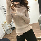 Heap High-Necked Cover Finger Tight-Up Sweater Women 2026 Autumn And Winter New Knitted Bottom Shirt Full Of Long Sleeve Tops