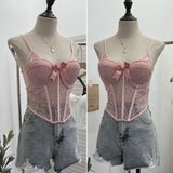 Real Shoot Spice Girls With Chest Pads Fish Bone Lace Sexy Sling Vest Short Boobs On The Back Of The Dress Woman 1127