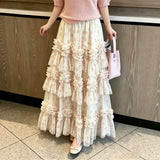 Real Shooting French Lace Lace Dress Girl Sweet Princess Dress Design Fluffy Cake Skirt