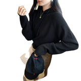 Korean Super-Good-Looking Short Hooded Sweater Coat Women's Autumn And Winter 2025 New Loose Knitted Hoodie Top