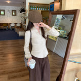 Korean Niche Does Not Hit The White Long-Sleeved T-Shirt Girl 2025 Spring New Design Sense Niche Bottom Shirt