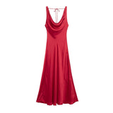 2025 Spring And Summer New Female Fashion Temperament Sexy Silk Silk Shading Long Dress 2590987
