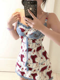 Broken Flowers Hanging Dress Dress Women Summer Pure Sexy Hot Babes Bag Hip Dress Waist Thin Small Short Skirt