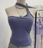 Real Shot With Chest Cushion Lattice Irregular Hanging Neck Sling Vest Female Boaaaaaaaaaaaaaaaaaaaaaaaaaaaaaaaaaaaaaaaaaa