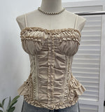 Real Shot Slamm Sling Vest Women's 2026 Summer New Short Sleeveless Top With Chest Cushions In Wooden Ear 8878