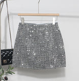 Slide Dress Skirt Girl Babes A Small Silver Shiny Light Short Skirt 8258