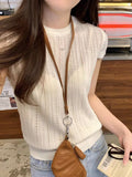 2026 Summer New Hollow Knitted Short-Sleeved T-Shirt Women's Unique Super Beautiful Body-Scuffed Ice Silk Top