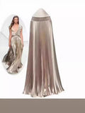 Colored Fabric Organ Fishtail Skirt Metallic Bright-Colored Fauced Fauced Hips Skirt 1 Meter Long Skirt