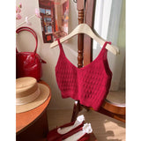 South Korea Dongdaemun 2026 Spring And Summer New Korean Version Of The Slimming Short Simple Thin Knitted Sling Sling Shirt