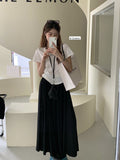 Model Broad-Legged Skirts 2025 Summer New High-Waisted Loose-Fitting Skirt Trousers