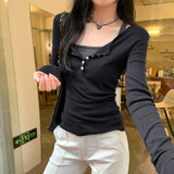 Pink Half-Necked Bottom-Up Women's 2025 New Light Luxury High-End Feeling Can Wear Long Sleeves Inside The T-Shirt Small Top