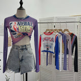 Real-Patted Letter-Print Mesh Yarn Women's Summer Thin Single-Layer Perspective Sunscreen Hooded Short T-Shirt 50235