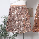 Smooth High-Waist Shiny Babes Half-Dress A-Word-Packed Birthday Party Short Skirt 91116