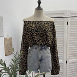 Real Shot Shoulder Long Sleeve Wave Chiffon Shirt Women Summer Short Open Umbilled Shirt Loose Umbilled Shirt Loose Top 2367