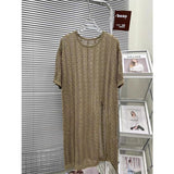 Slambroced Knitted Dress Women's Summer 2026 New Loose Open Fork Short Sleeve Sunscreen Dress Thin