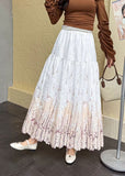 New French Romantic Heavy Industry Embroidery Print Collection Lanky High-Waist Fairy Skirt A-Word Half-Body Skirt