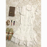 Lace Lace Spliced Bow Sleeveless Dress Women's Summer 2026 New Waist Thin Cake Short Skirt