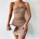 Spice Girls Sexy Design Small Slanted Shoulder Drawstring Dress Women Summer Pure Empty Backpack Hip Short Skirt